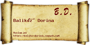 Balikó Dorina névjegykártya